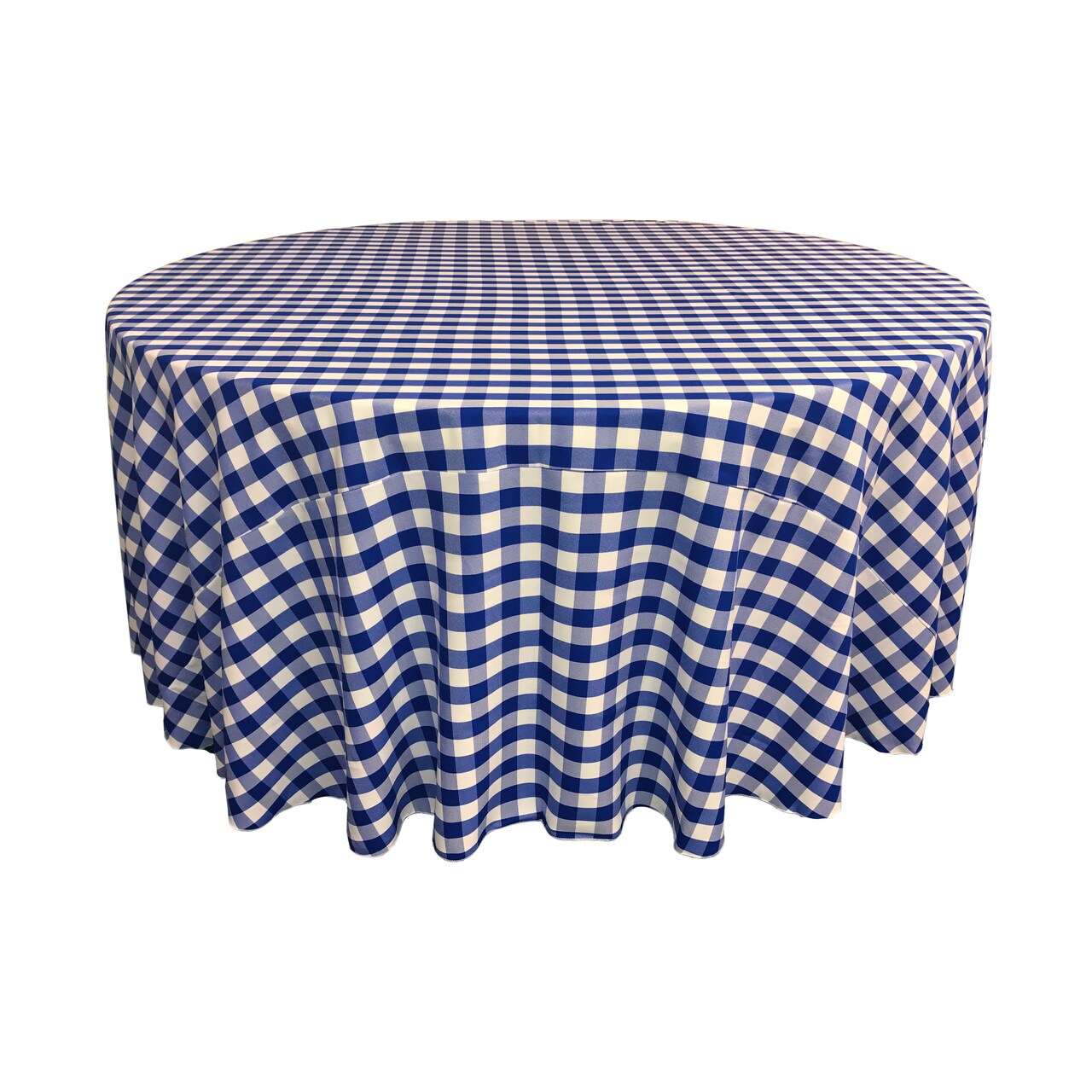 Gingham Checkered Round Tablecloth Spun Polyester Double Sided